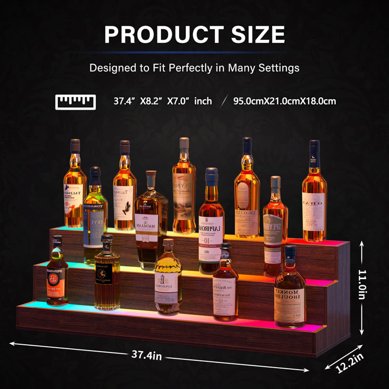 Tabletop Wine Bottle Rack Tan, 28cm H x 95cm W x 31cm D