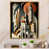 Toile avec cadre flottant or