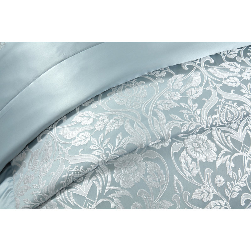 Eden Polyester Floral Bedspread, Duck Egg