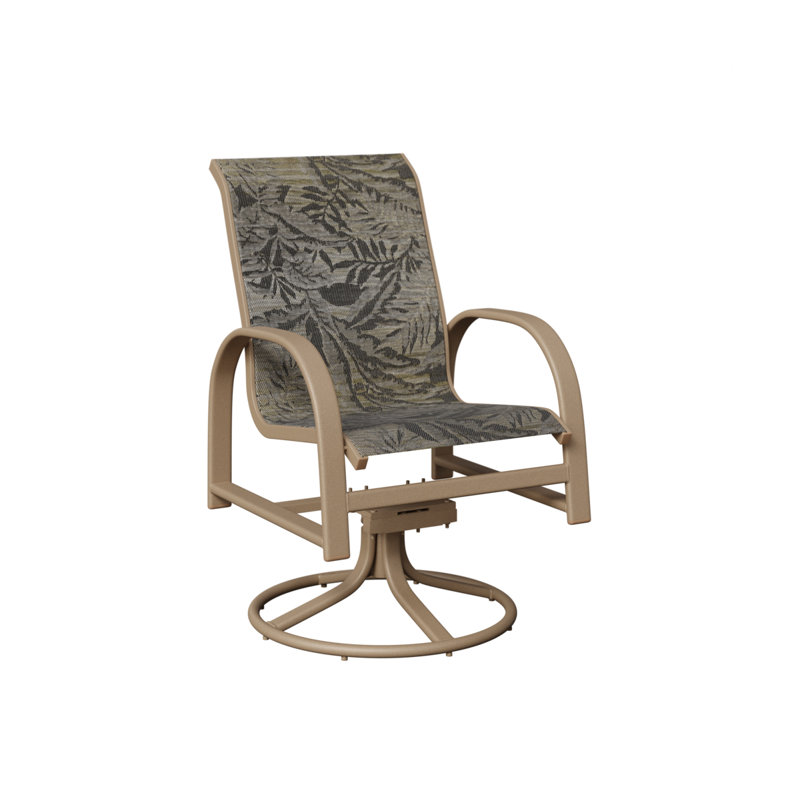 Chaise berçante berçante pivotante Berlin Gardens, Sumba moka, Chêne veiné de bois