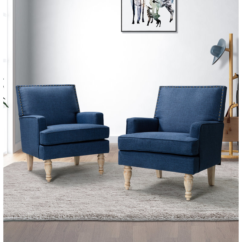 Fauteuil en polyester de 26 po de largeur Broughton, Mélange de polyester bleu marine