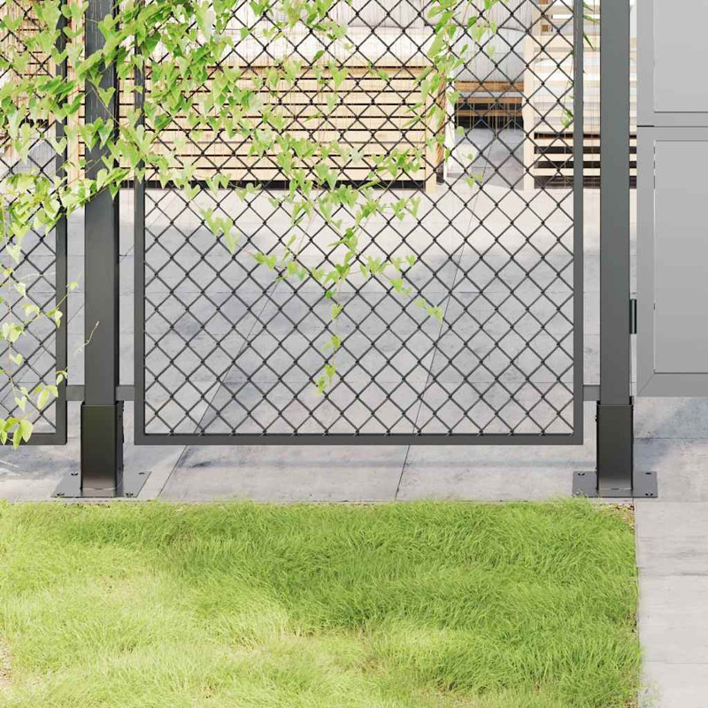 Post Bases Square 4 Pcs 71X71 Mm Powder-Coated Steel, Anthracite