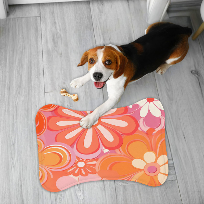 Nostalgic Backdrop - Tapis d'alimentation en os 1 pièce, Petit (14 po)