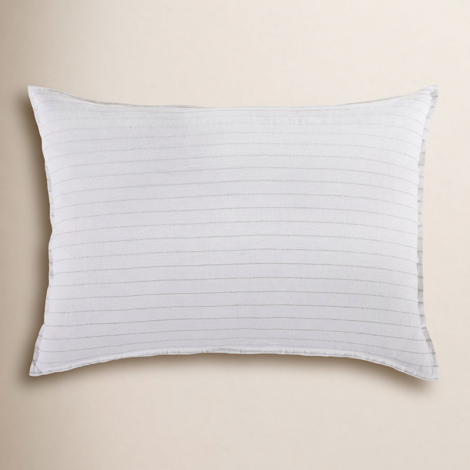 Blake Linen Shams, King, White/Ocean
