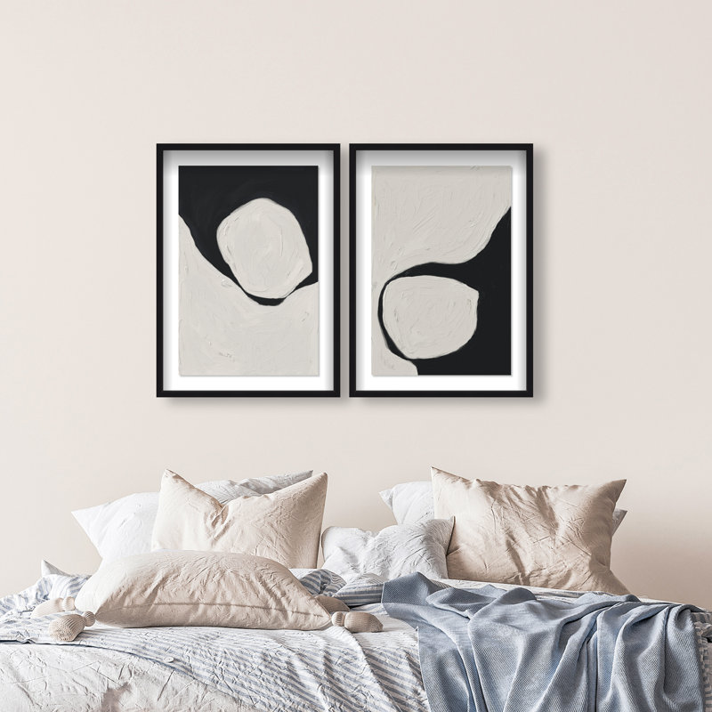 Neutral Balance Set Set by Oliver Gal, 37.5" H x 25.5" W, Black Shadowbox