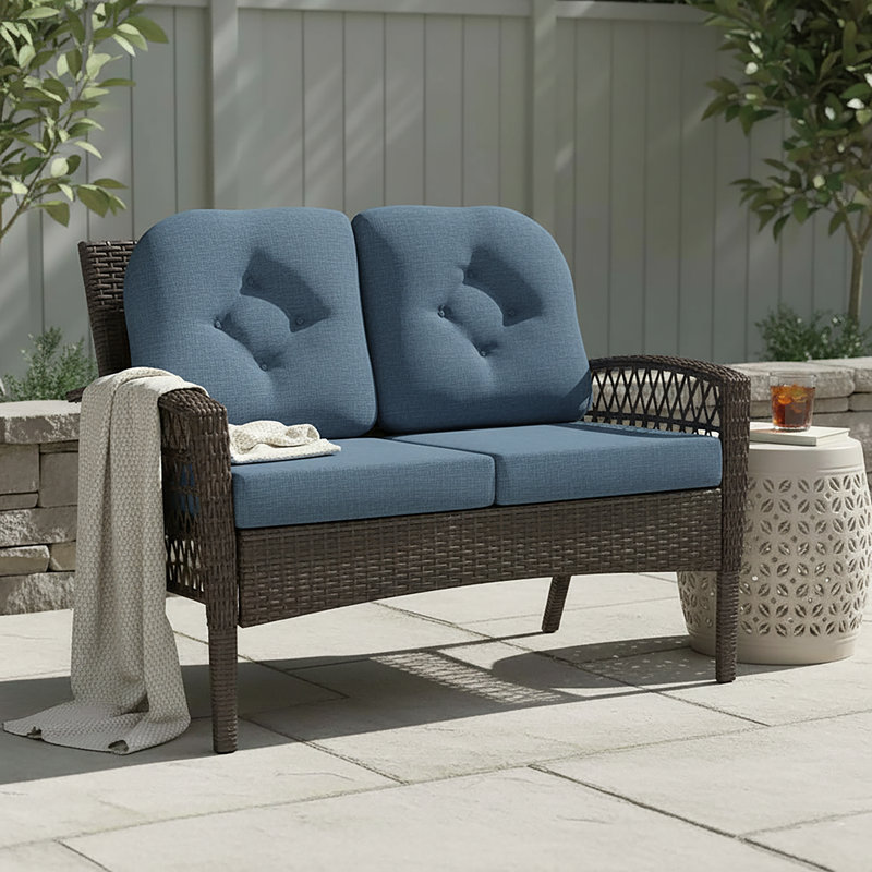 Coussin de remplacement pour causeuse d'extérieur Sunbrella, Méditerranée Cossette