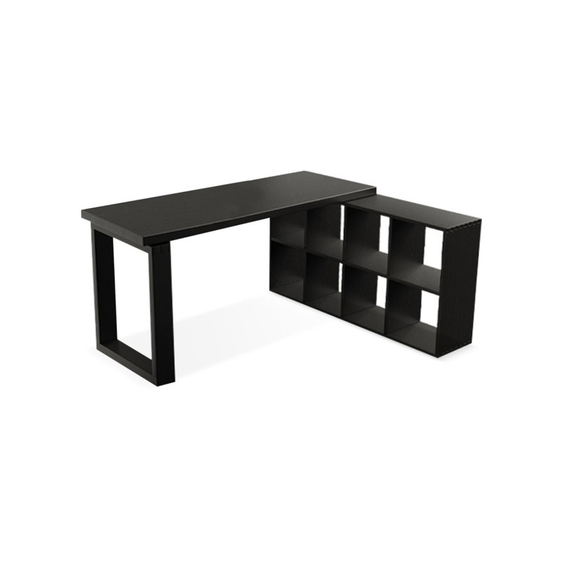 Black Rectangular Solid Wood desk, 29.53" H x 55.12" W x 55.12" D