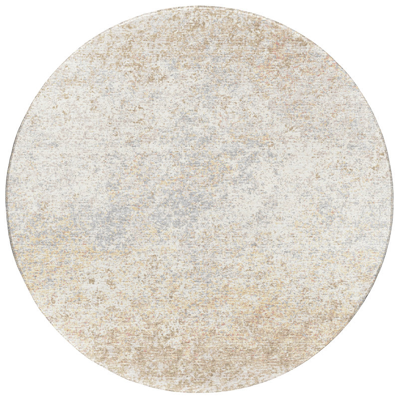 Chenille Abstract Indoor / Outdoor Rug, Round 8'