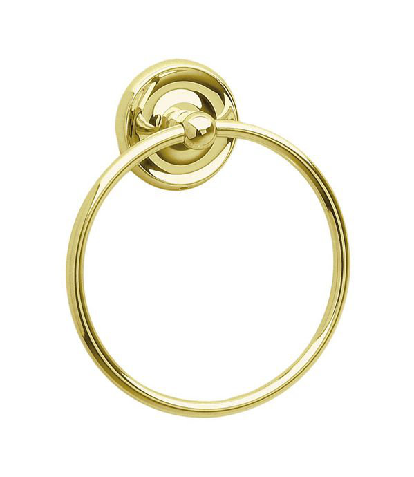 Wall Mounted Towel Ring, Polished Brass