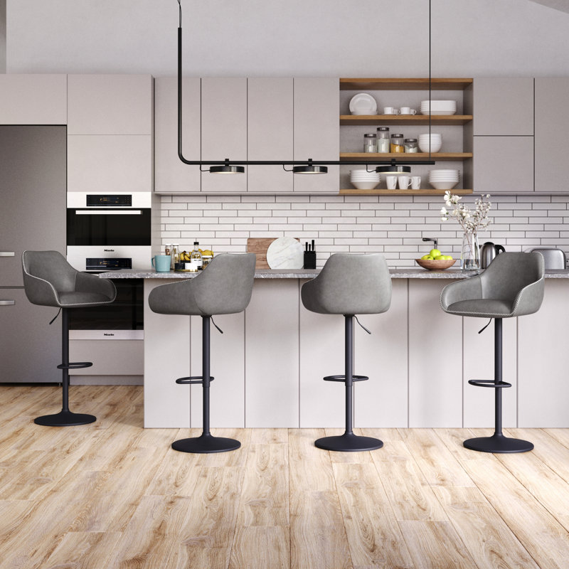 Adjustable Height Counter Stool, Grey
