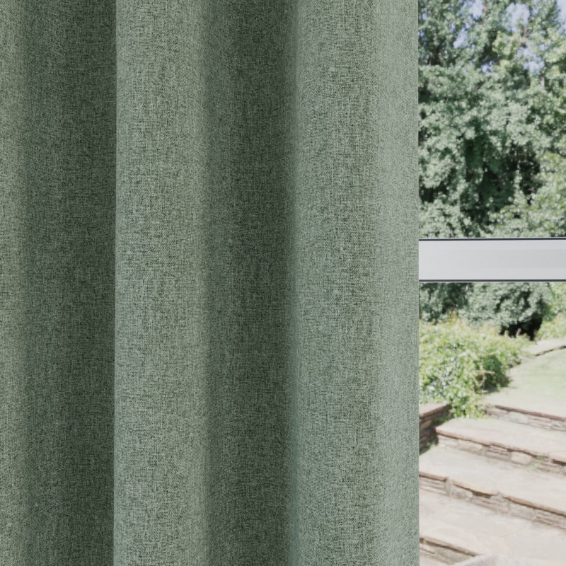 Rodenal Blackout Curtain Pair, 168cm W x 183cm L, Green