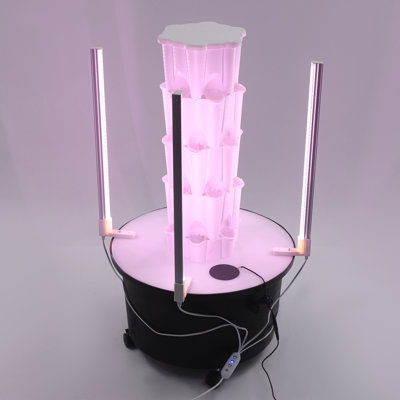 Vertical Planter Hydroponics Growing Tower With LED Lights