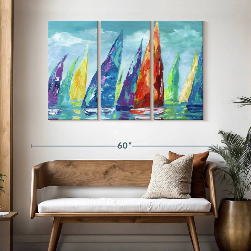 Mehar Fine Day Sailing II, 32" H x 50" W
