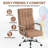 Ergonomic Tufted Faux Leather Executive Office Chair with High Back-1609120715-1609120709