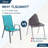 Patio Dining Set For 6, Outdoor Table And Chairs With 1.69″ Umbrella Hole, All Weather Patio Furniture Set, 30"X 55" Table And Stackable PVC-coated polyester Chair, For Lawn, Deck (Umbrella Not Included) (Gray Table and Sky Blue chairs)-1886006091-1896789701