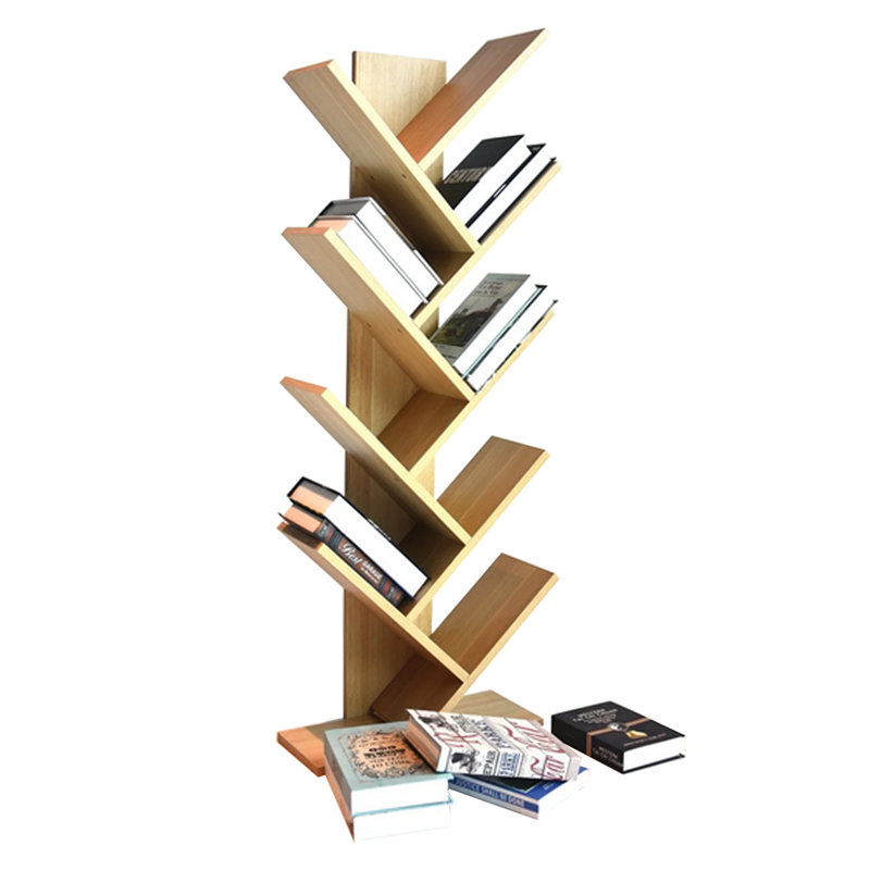 Rustic Standing Tree Bookshelf, (7 Shelves) 132"H x 40"W x 21.6"D, Brown