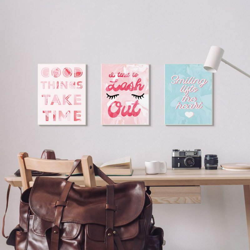 «Good Things Take Time Bright», ensemble d'impression sur toile panoramique, Plaque murale, H 18,5 po x l 12,5 po