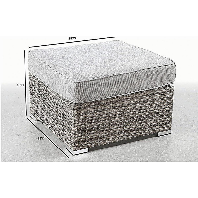 Repose-pieds d'extérieur avec coussin entièrement assemblé