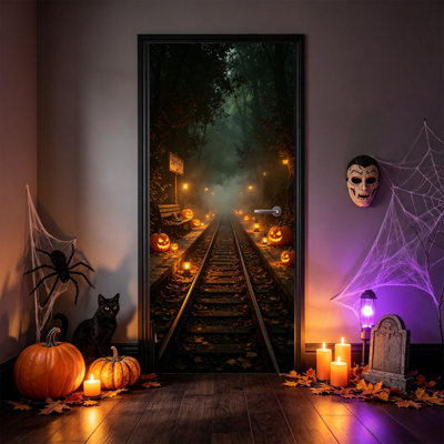 Halloween Decor 35 X 71 In Halloween Door Cover Door Curtain Halloween Door And Wall Decoration Festival Party Decoration