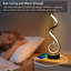 Lampe de table spirale à DEL avec port de charge USB, commande tactile à intensité variable, 3 modes de couleur, design moderne pour la chambre à coucher, le salon et le bureau