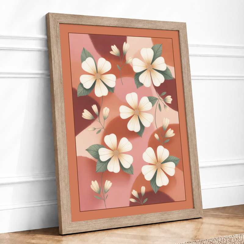 Scattered Blooms Botanical - Framed Print, Oak, A3 - 42.0 x 29.7 cm
