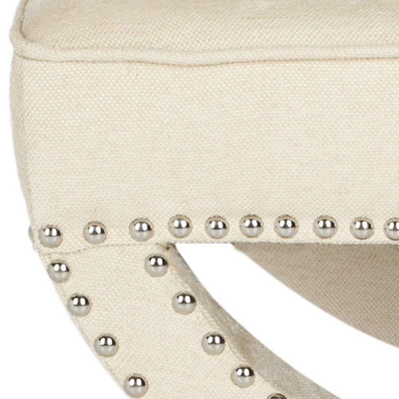 Repose-pieds argenté, 100% polyester blanc