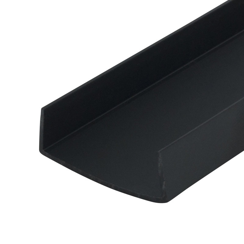 Outwater Plastics 1 1/2 Inch Styrene Plastic U Channel/C Channel 72 Inch Lengths (60 Feet Total), Black