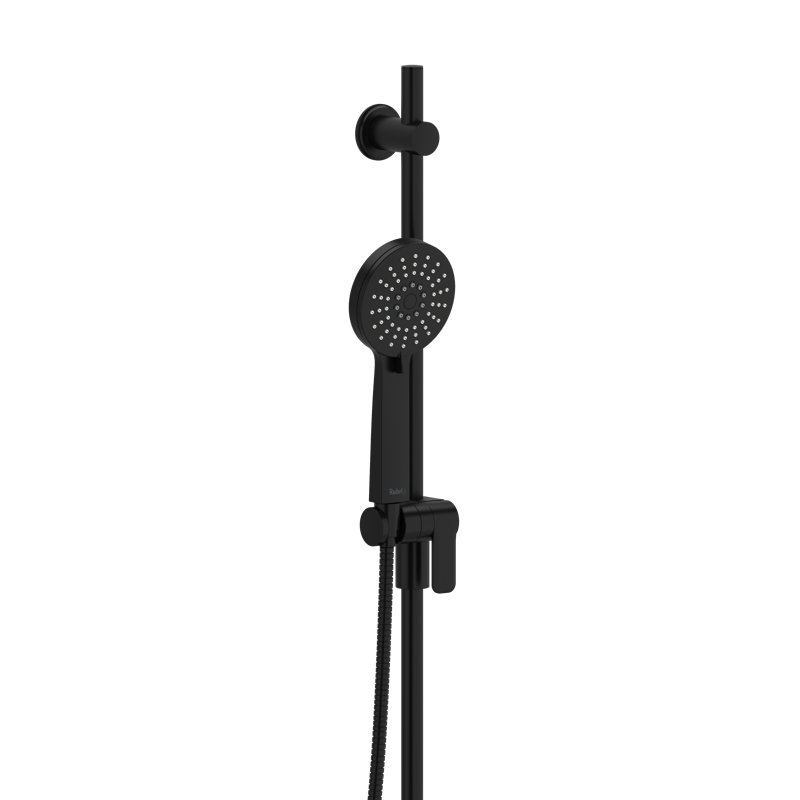 Ensemble de douchette Riobel avec barre coulissante 35 po et douchette 3 fonctions, Noir