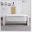 Élégant banc de rangement avec repose-pieds long avec design simple et grand, blanc