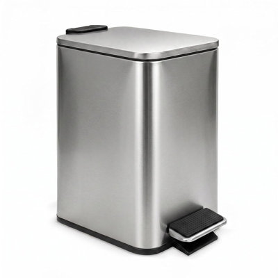 Poubelle de salle de bain 5L / 1,3 Gal avec pédale à fermeture douce, conception mince, seau intérieur amovible pour les petits espaces Chambre
