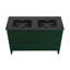 Meuble-lavabo autoportant Cascade 48 po en chêne vert avec comptoir à double cuve noire-110145548-110145551