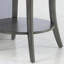 Table basse ovale à tablette grise - à la mode avec placage en bois de bouleau et espace de rangement supplémentaire