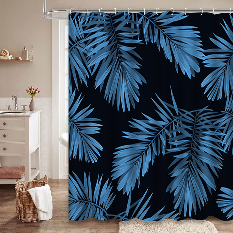 Rideau de douche Indigo Monstera Palm, L 72 po x l 84 po