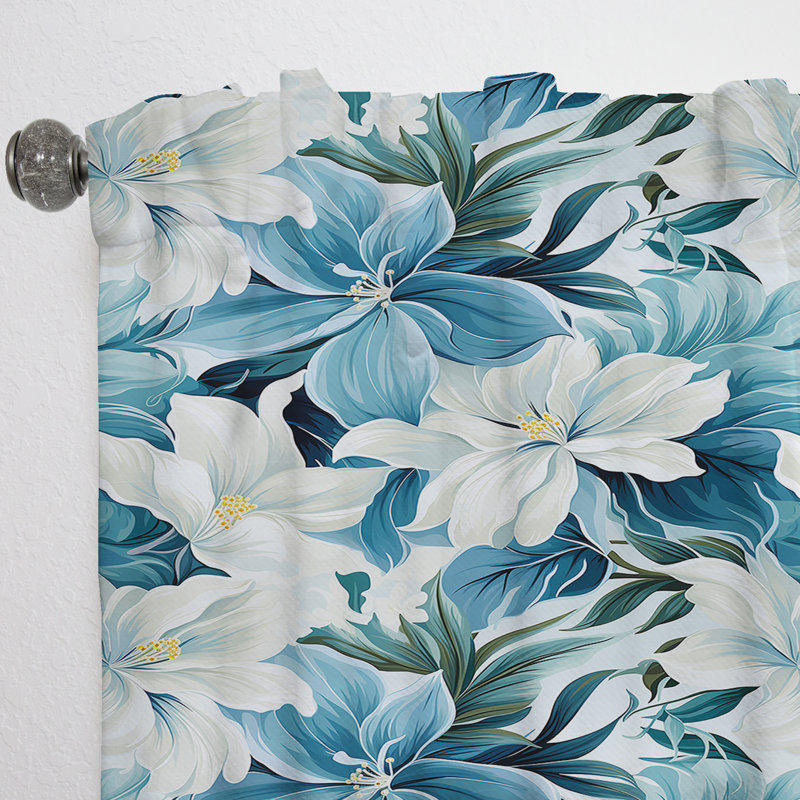 Motif tropical II - rideau en velours tropical obscurcissant - 1 panneau Oceanic Impressions, L 52 po x L 63 po
