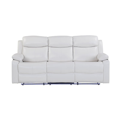 Blanche White Reclining Sofa With LED Lights
