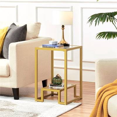 Glass Top Frame End Table