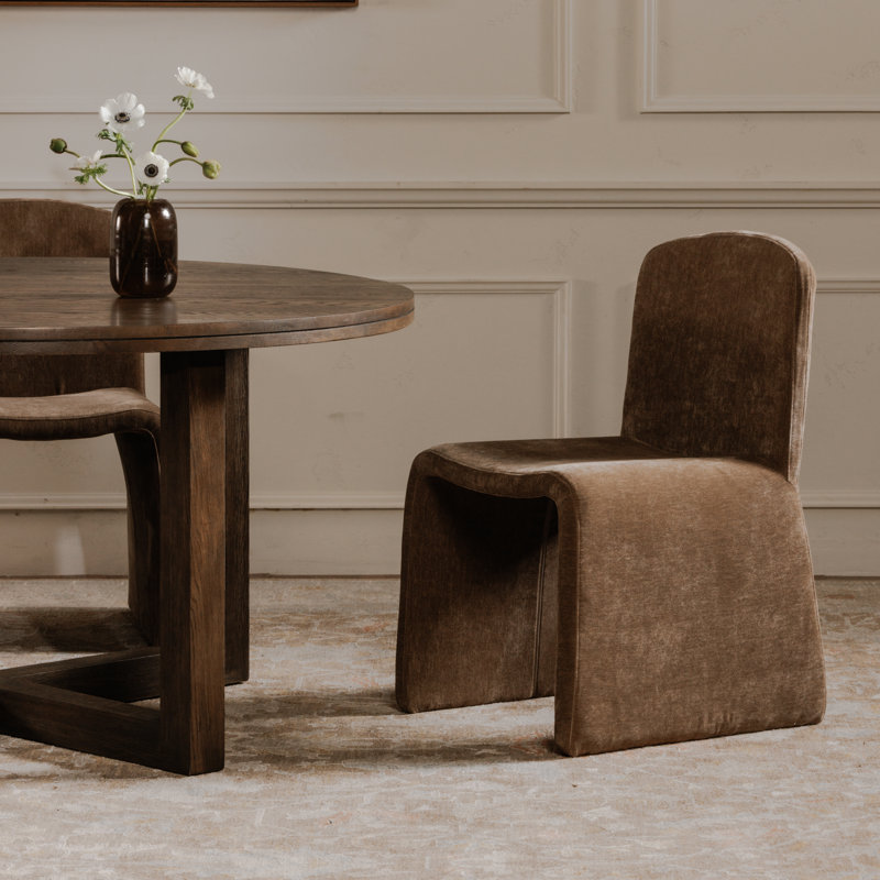 Ella Upholstered Dining Chair, Heather Beige Basketweave