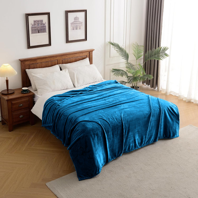 Plush Mink Fleece Blanket – Ultra-Soft, Lightweight Throw For All Seasons, 230cm x 270cm, Teal