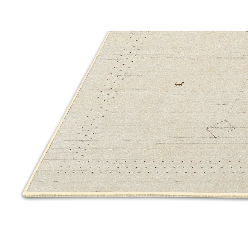 Tapis beige/bleu ciel contemporain, Rectangle 5 pi x 7 pi