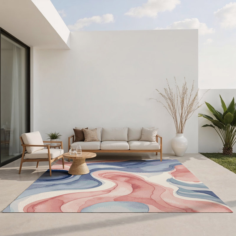 Tapis intérieur et extérieur Blush Cascade, Rectangulaire 3 pi x 5 pi