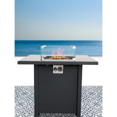 25" H X 30" W Outdoor Fire Pit Table, Stainless Steel, Garden Gathering Table With Lid, Delight