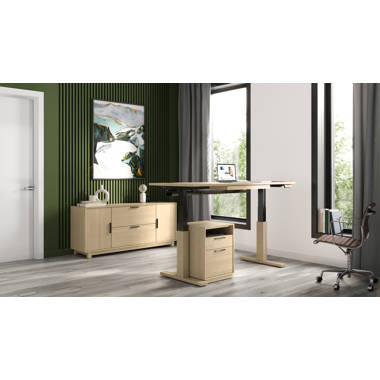 Invigo Sit-Stand Desk with Modesty Panel by Copeland Furniture at