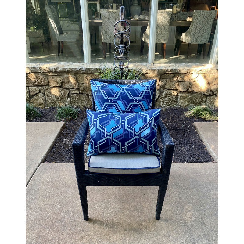 Linked Midnight Square Indoor/Outdoor Pillow Cover & Insert