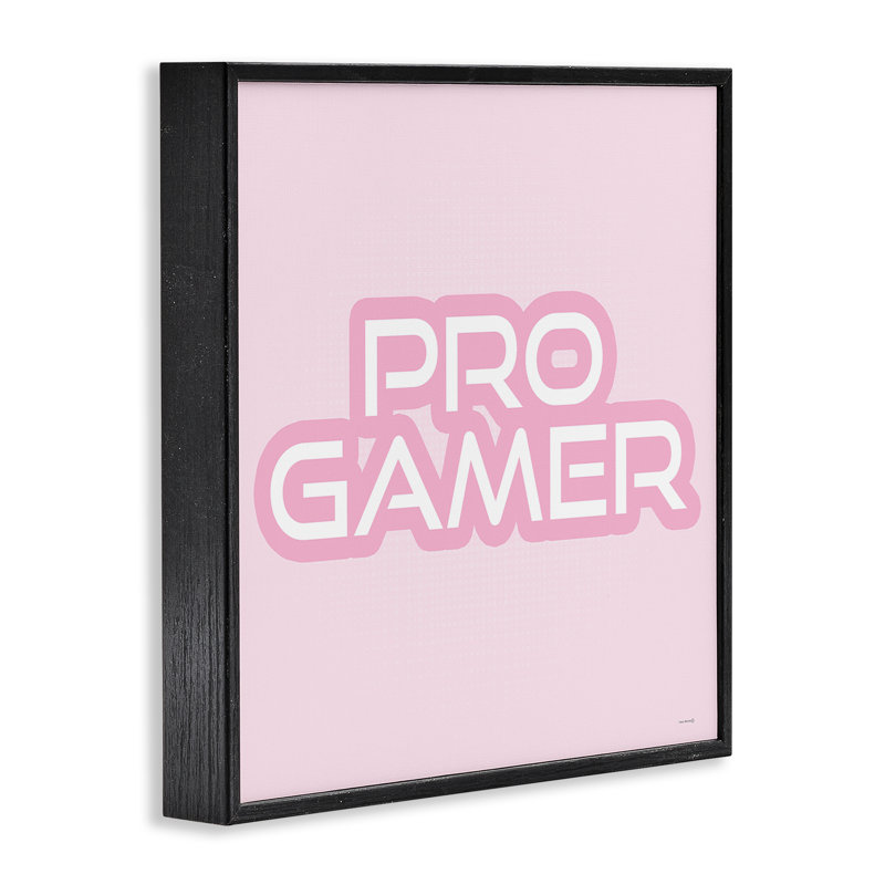 Giclée encadrée de pasteur rose Pro Gamer, design par Yass Naffas Designs, Giclée encadrée noir minuit, H 12 po x l 12 po