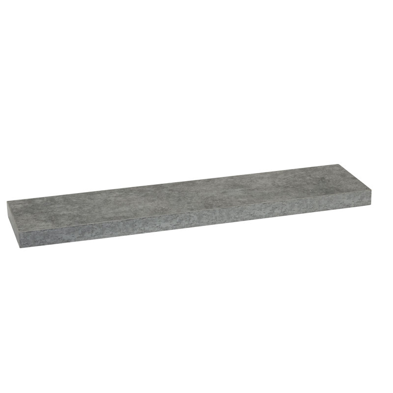 Slate Grey Engineered Wood & Iron Wall Shelf, Graystone