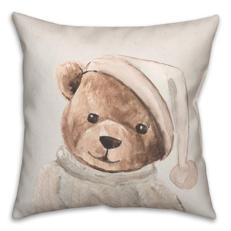Bedtime Teddy Cropped Indoor / Outdoor Pillow