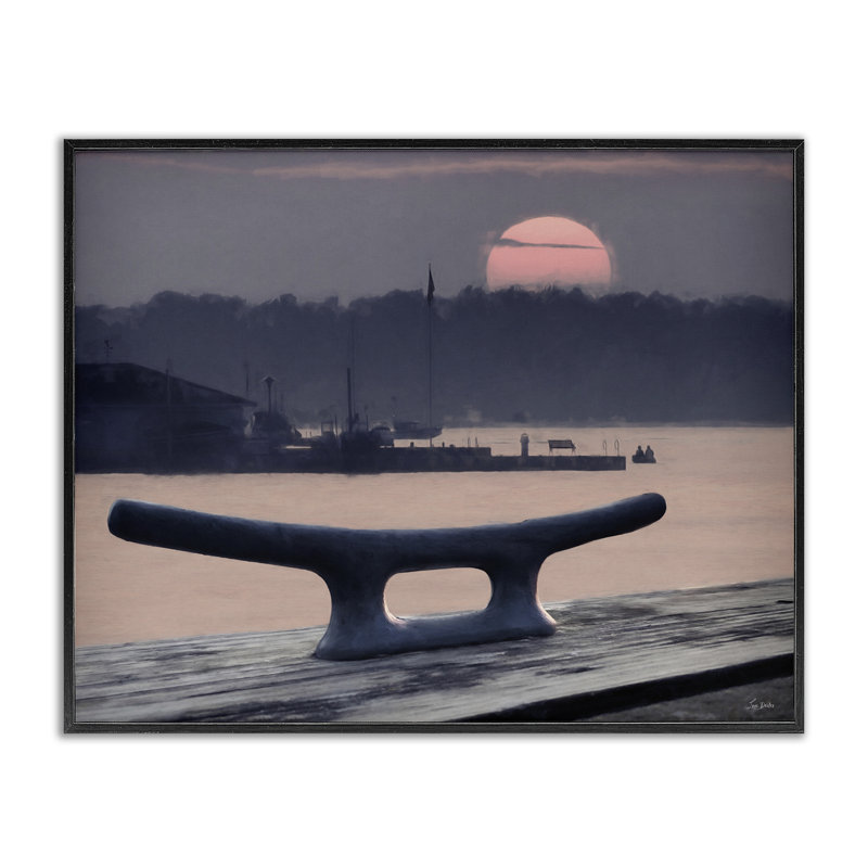 Giclée encadrée par Harbor's Lullaby Coastal Sunset, design par Lori Deiter, H 11 po x l 14 po, Giclée encadrée noir minuit