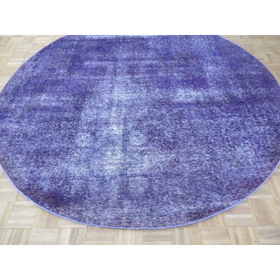 Tapis mauve en laine noué à la main One-of-a-Kind Beane