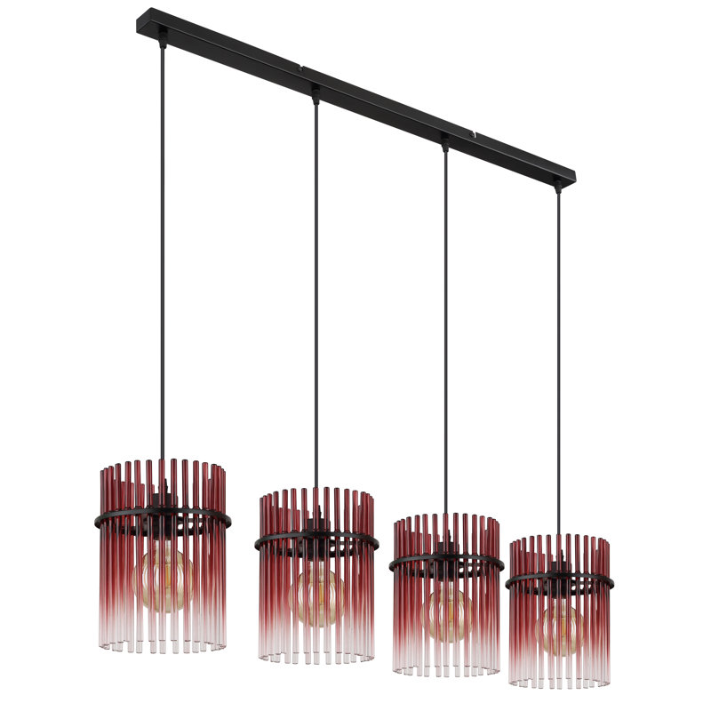 Decole 4 - Light Matte Black Kitchen Island Pendant, Blackberry colors