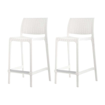 Tabouret de comptoir en résine à dossier bas H 25,6 po Nenko